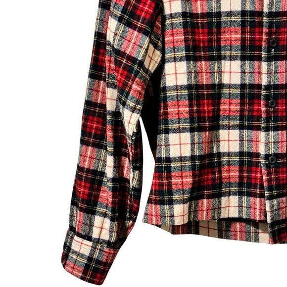 Pendleton 100% Virgin Wool Plaid Long Sleeve Shirt Womens Size Small Red White - Picture 9 of 10